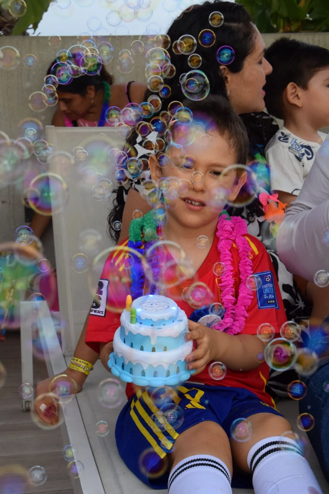 Celebración con burbujas